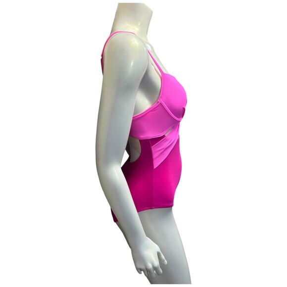 Pink NWT Push-Up Cut-Out High-Waist Monokini Swimsuit Size 6 - Picture 4 of 13